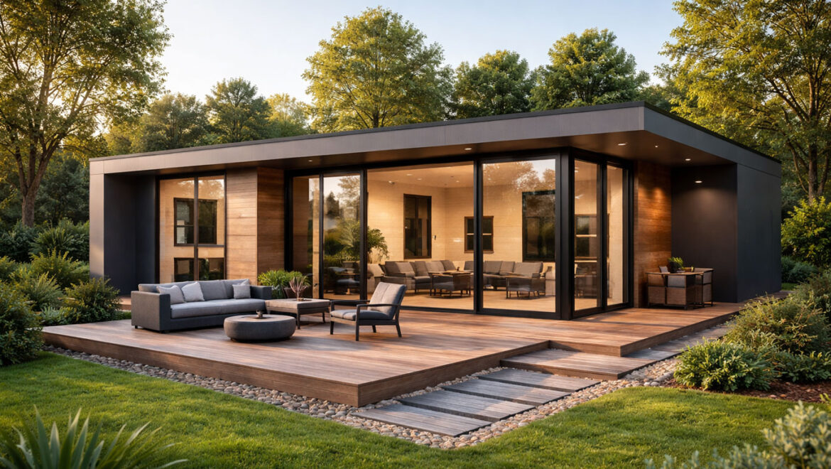 Montažna kuća ilustracija